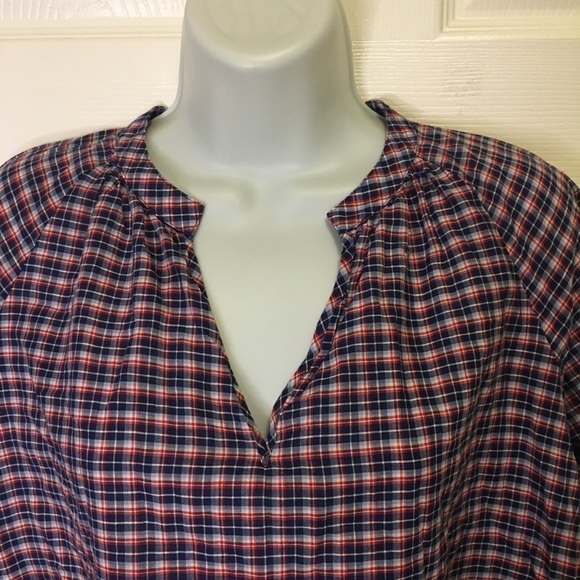 𝅺MADEWELL Tie-Sleeve Popover Top in Whitby Plaid - Picture 4 of 9